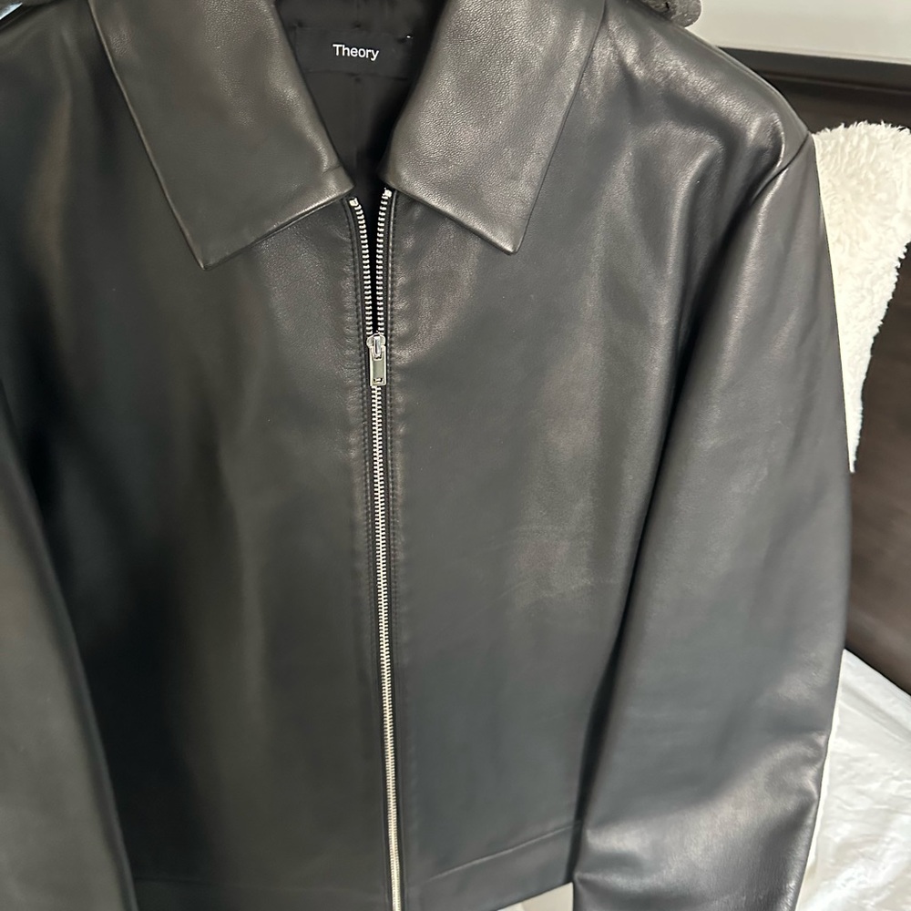 Theory Women's Classic Black Leather Jacket